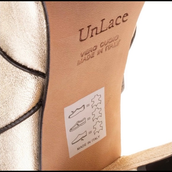 Metallic Gold Italian Leather Ankle Boots - Picture 6 of 8